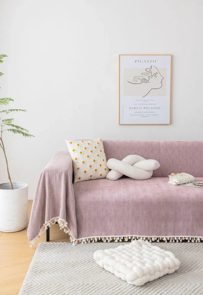Throw Blanket - Herpome - Vintage Pink