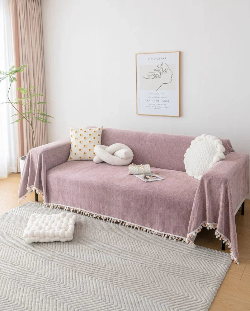 Throw Blanket - Herpome - Vintage Pink