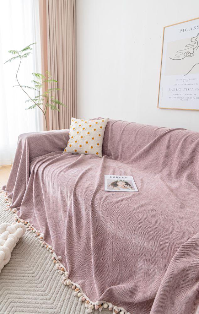Throw Blanket - Herpome - Vintage Pink