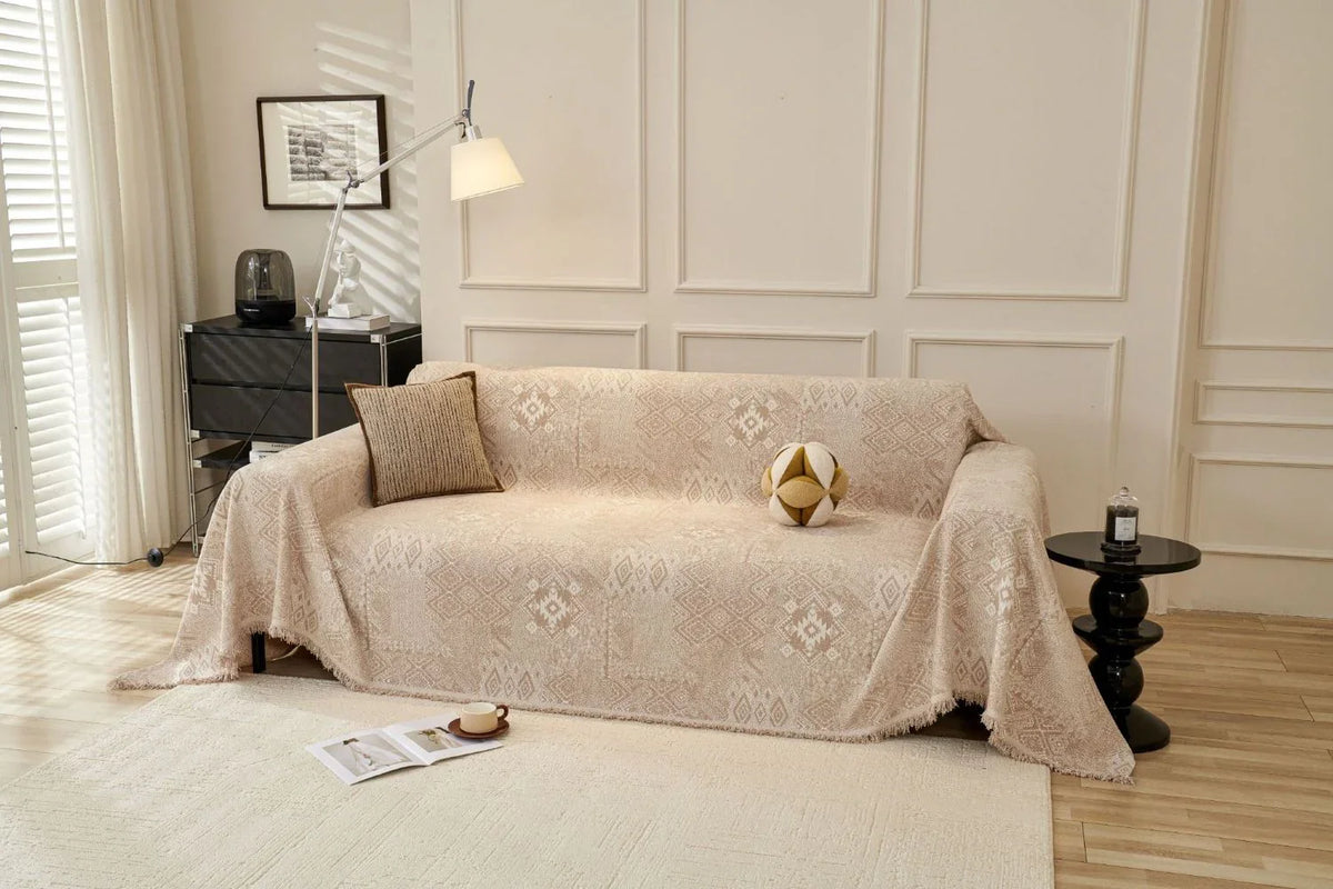 Throw Blanket - Melareve - Light Beige