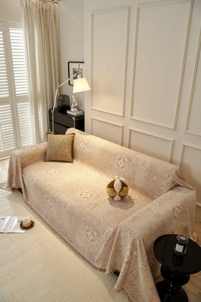 Throw Blanket - Melareve - Light Beige