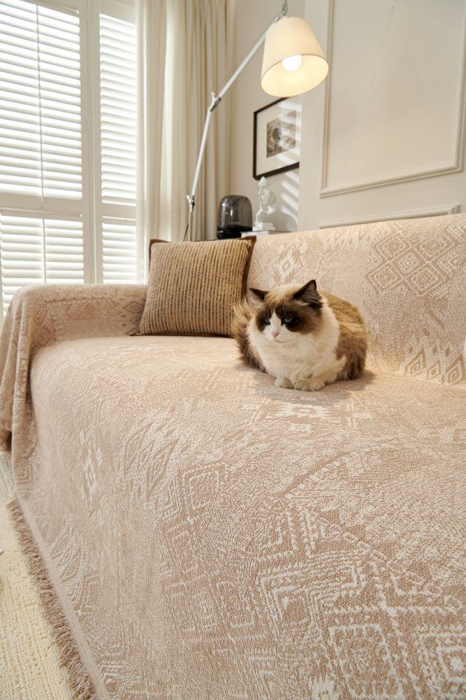 Throw Blanket - Melareve - Light Beige
