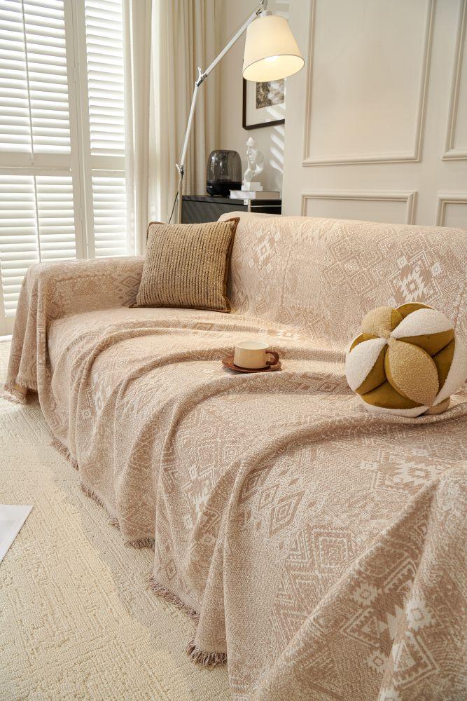Throw Blanket - Melareve - Light Beige