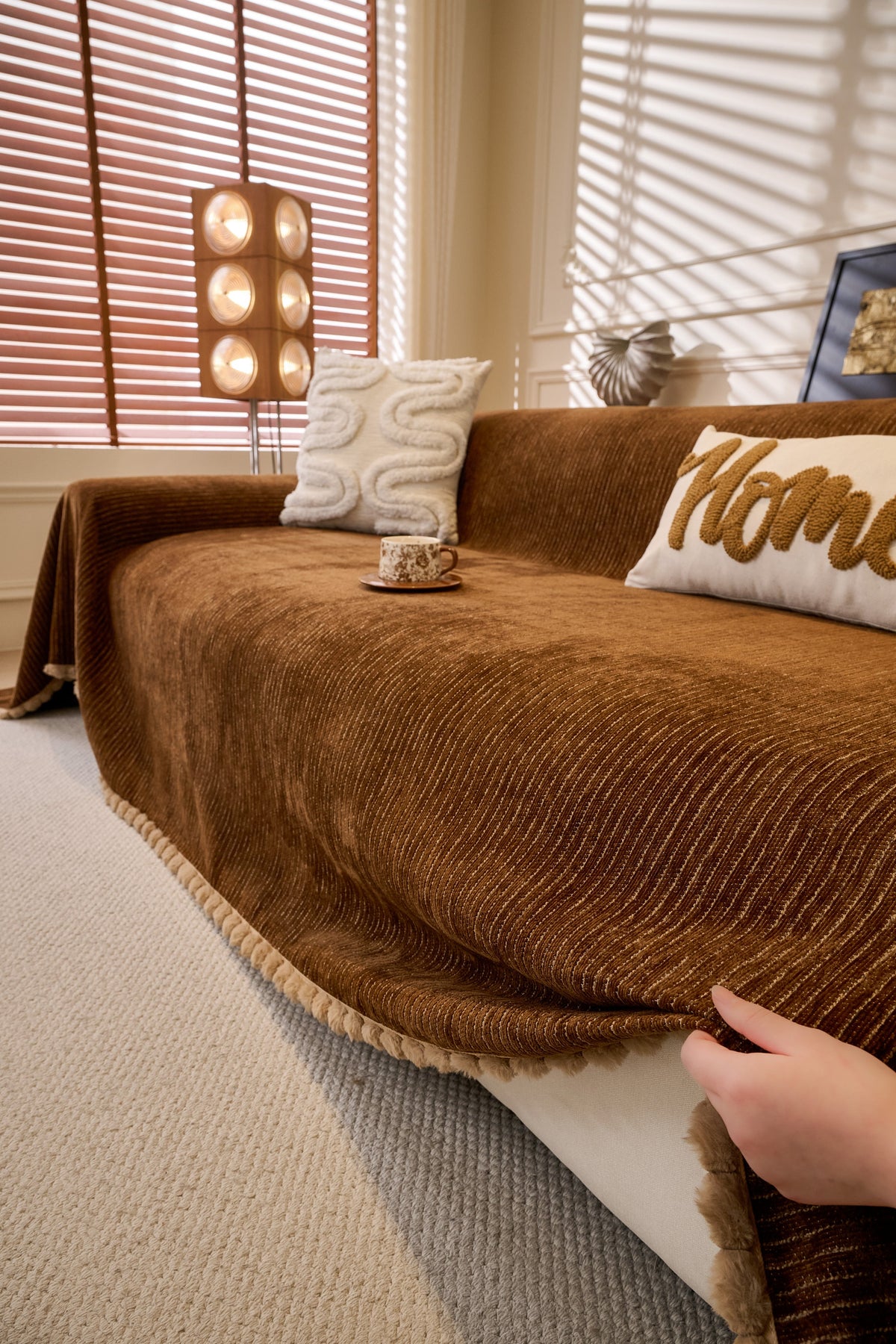 Throw Blanket - Pomelle - Coffee Brown