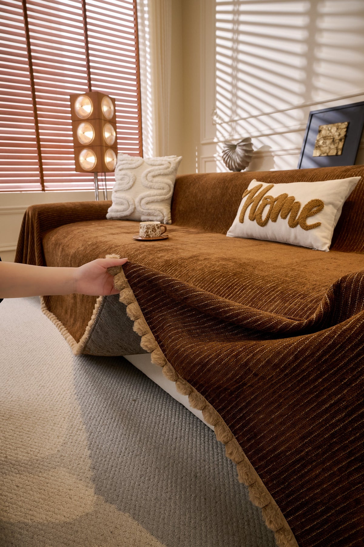 Throw Blanket - Pomelle - Coffee Brown
