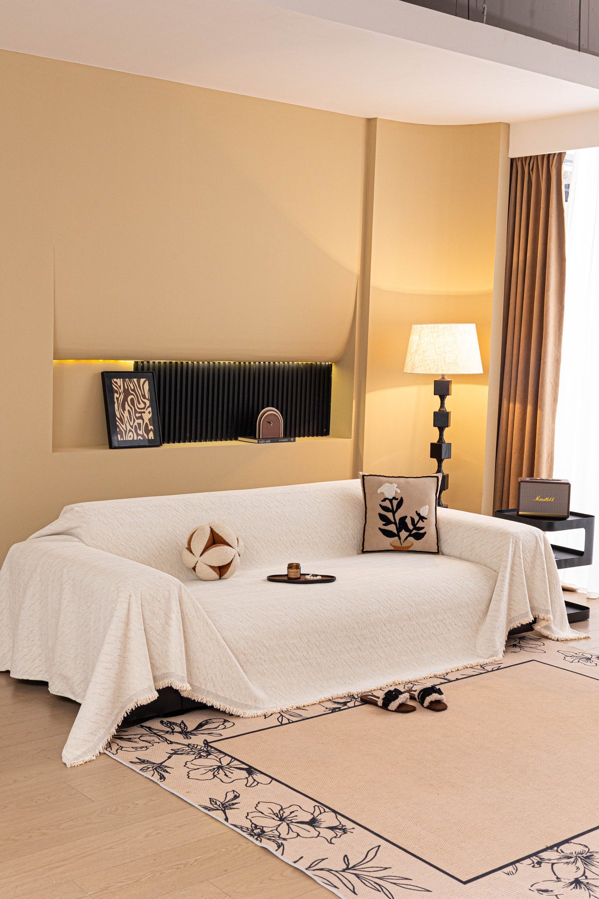 Throw Blanket- Velmora – Cream White