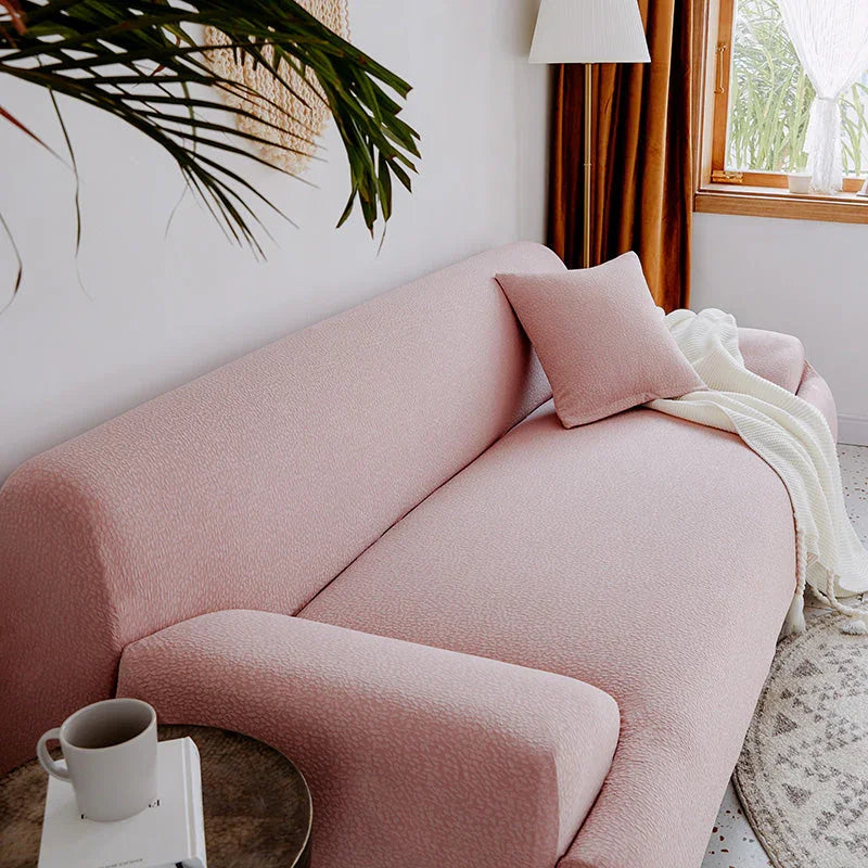 Couch Cover -Pebble-Textured - Mist Pink - Waterproof