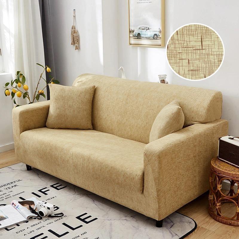 Couch Cover - Crosshatch - Beige - Adaptable & Expandable