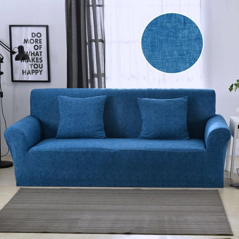 Couch Cover - Crosshatch - Blue - Adaptable & Expandable
