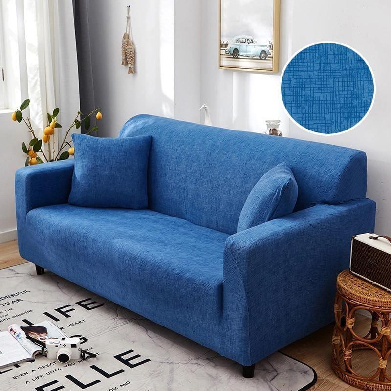 Couch Cover - Crosshatch - Blue - Adaptable & Expandable