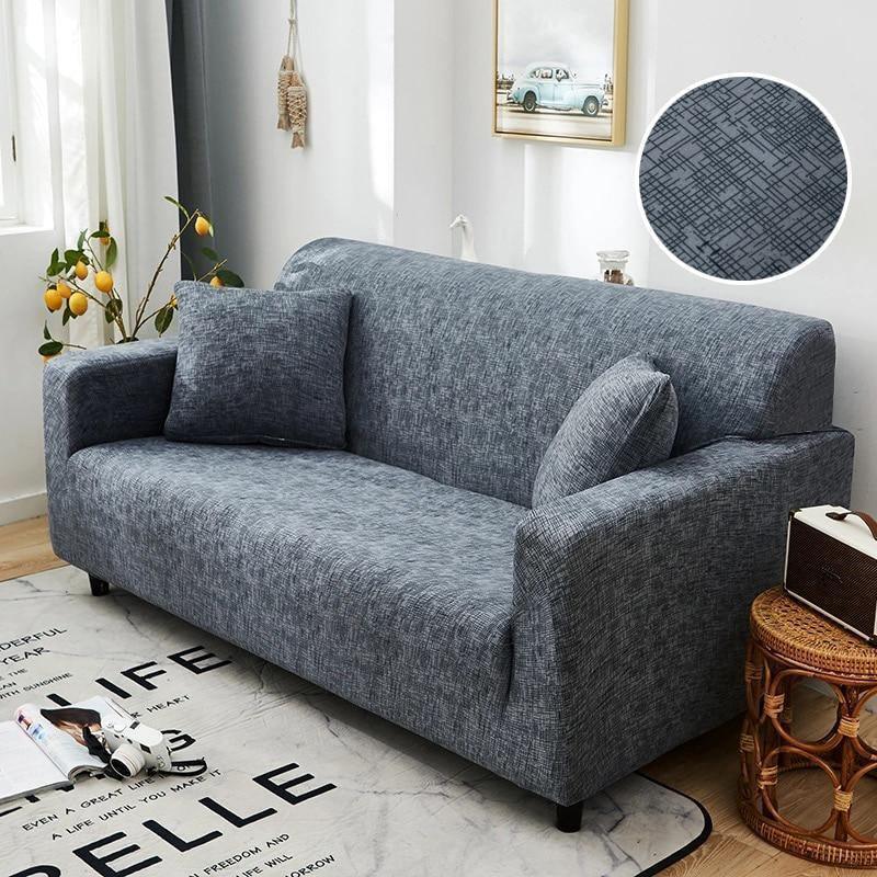 Couch Cover - Crosshatch - Grey - Adaptable & Expandable