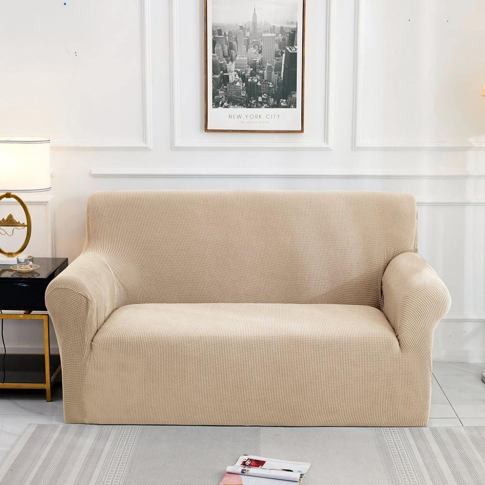 Couch Cover - Jacquard - Cream - Adaptable & Expandable