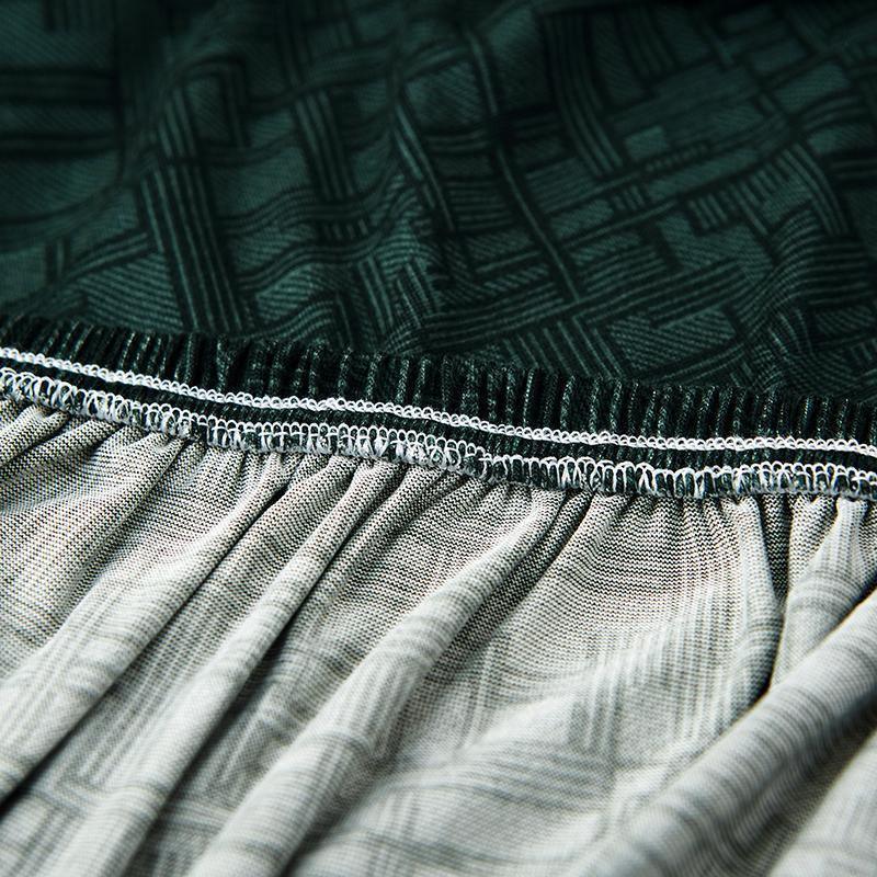 Couch Cover - Linear Geometric - Forest Green - Adaptable & Expandable