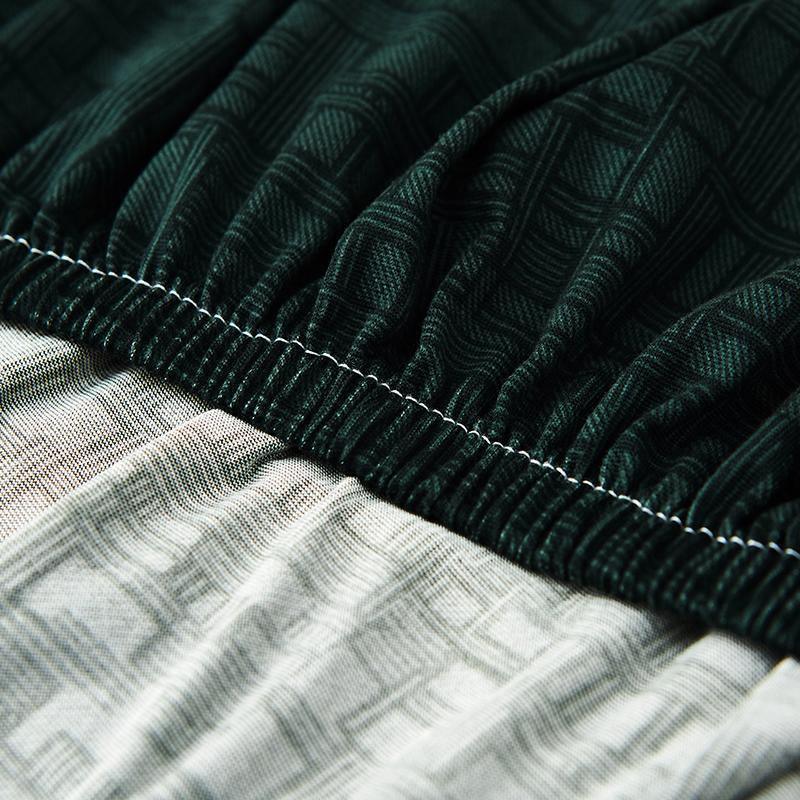 Couch Cover - Linear Geometric - Forest Green - Adaptable & Expandable