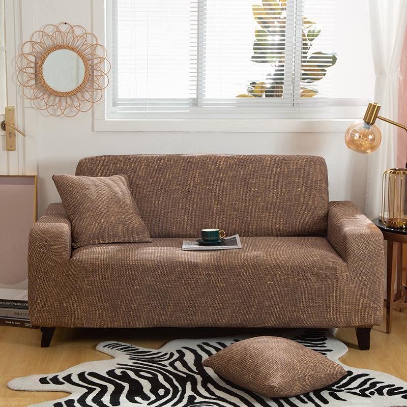 Couch Cover - Flecked - Brown & Gold - Adaptable & Expandable