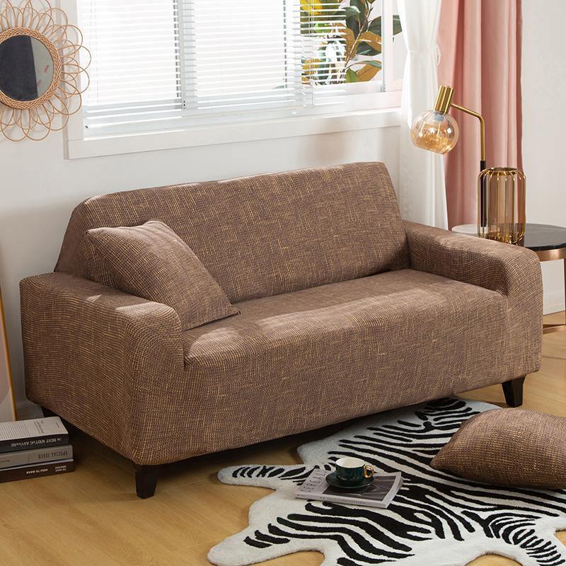Couch Cover - Flecked - Brown & Gold - Adaptable & Expandable
