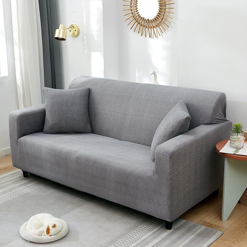 Couch Cover - Flecked - Light Grey - Adaptable & Expandable