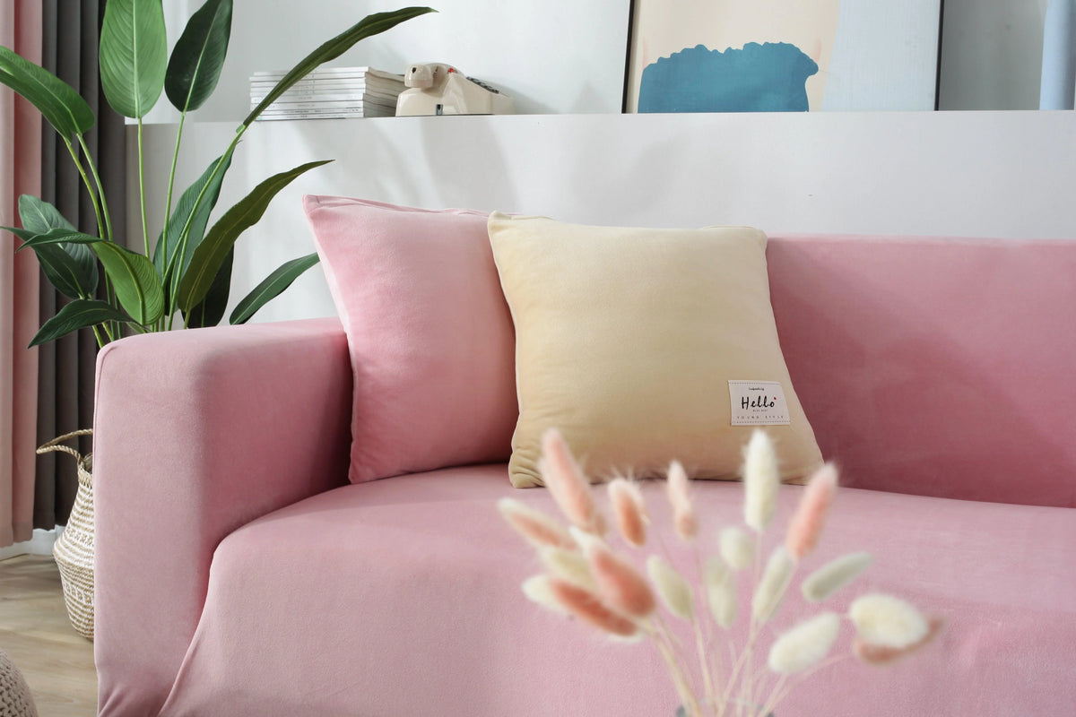 Couch Cover - Velvet - Pink - Adaptable & Expandable