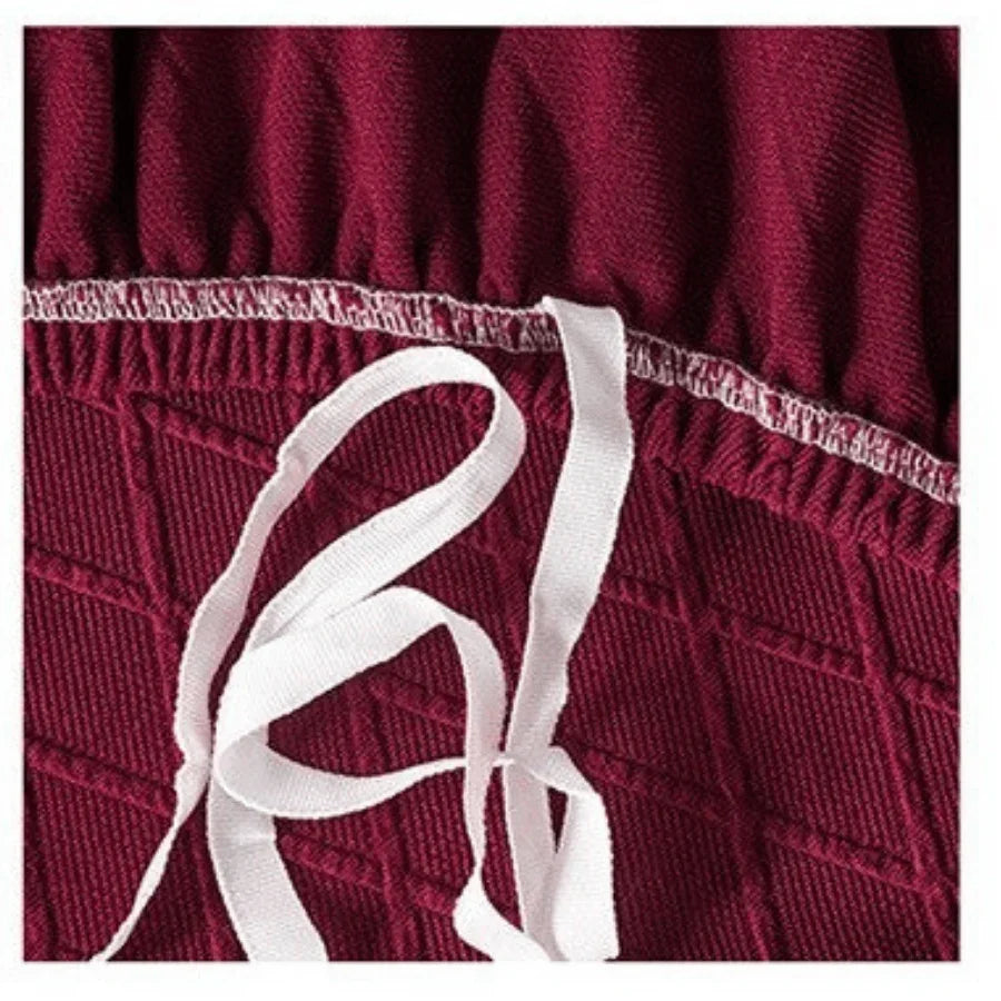 Couch Cover - Diamond Jacquard - Cardinal Red - Adaptable & Expandable