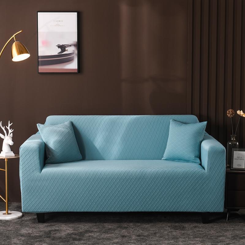 Couch Cover - Diamond Jacquard - Sky Blue - Adaptable & Expandable