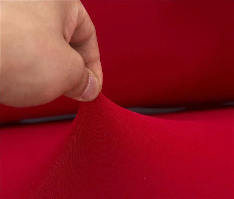 L-Shaped Sofa Cover - Cherry Red - Adaptable & Expandable