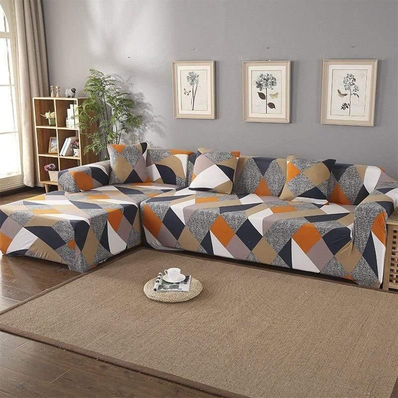 L-Shaped Sofa Cover - Esagonali - Adaptable & Expandable