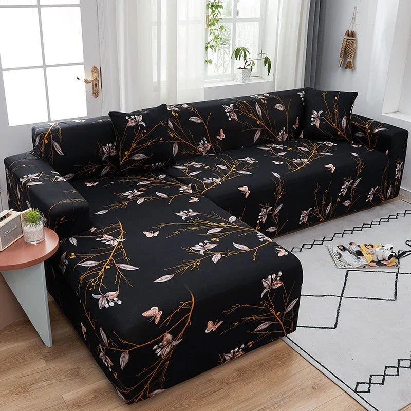 L-Shaped Sofa Cover - Printemps - Adaptable & Expandable