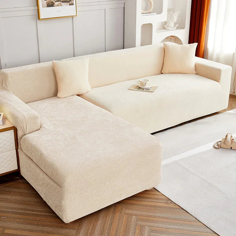L-Shaped Sofa Cover -Luma - Beige - Adaptable & Expandable