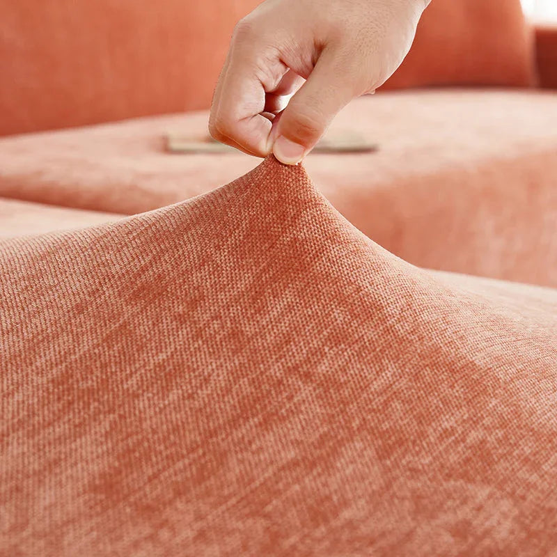 L-Shaped Sofa Cover -Luma - Orange - Adaptable & Expandable