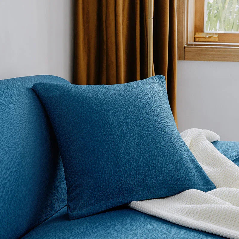 Cushion Cover - Pebble-Textured - Bright Blue - Waterproof