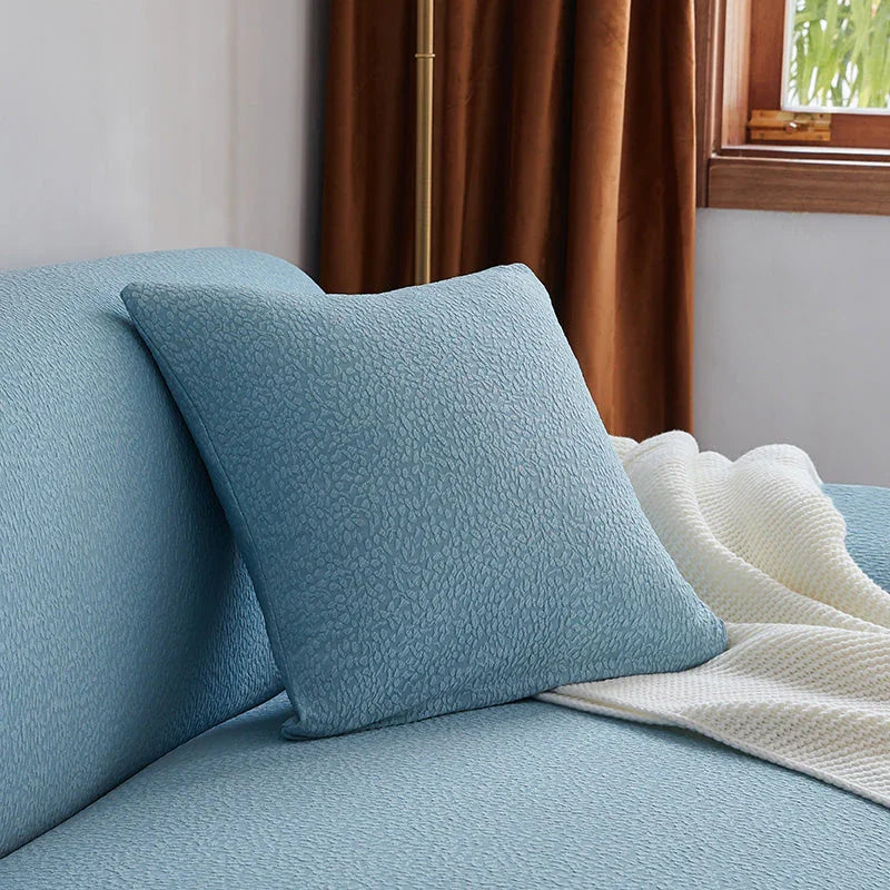 Cushion Cover - Pebble-Textured - Light Blue - Waterproof