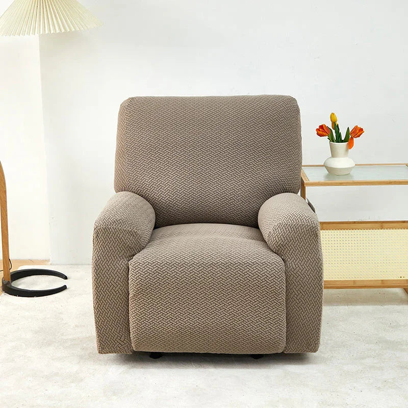 Recliner Cover - Interwoven Pattern - Brown - Adaptable & Expandable
