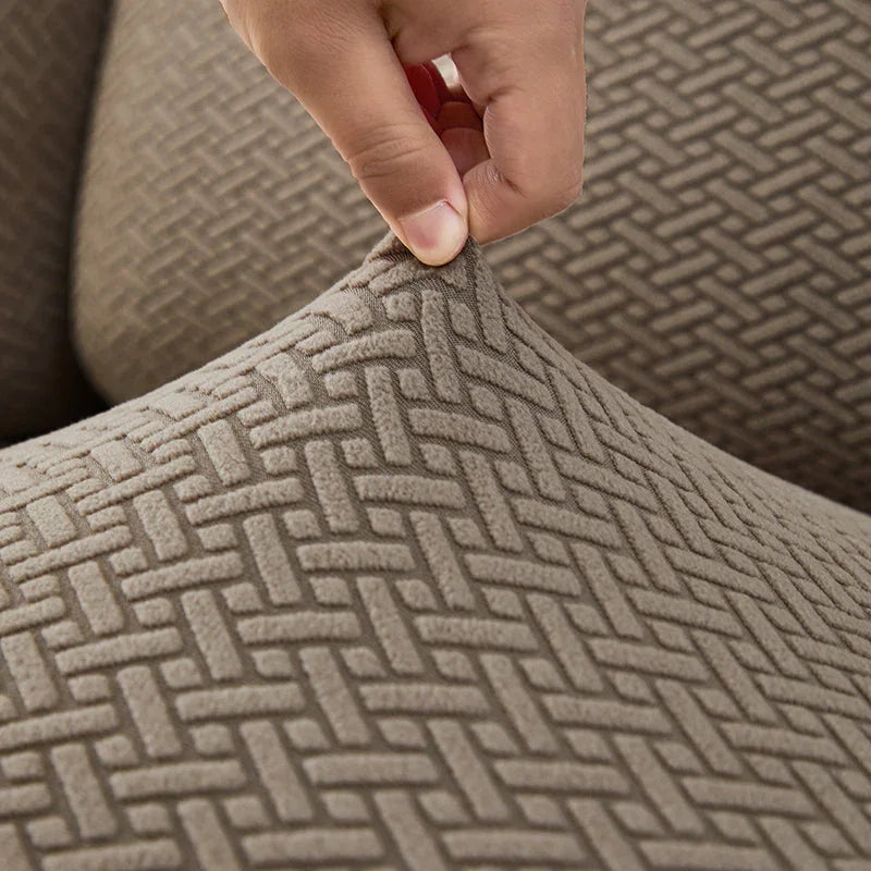 Recliner Cover - Interwoven Pattern - Brown - Adaptable & Expandable
