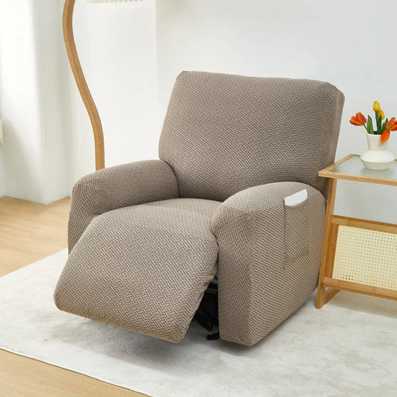 Recliner Cover - Interwoven Pattern - Brown - Adaptable & Expandable