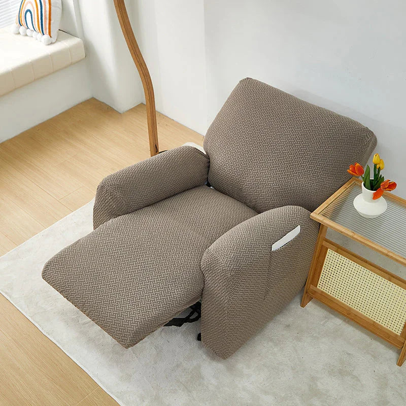 Recliner Cover - Interwoven Pattern - Brown - Adaptable & Expandable