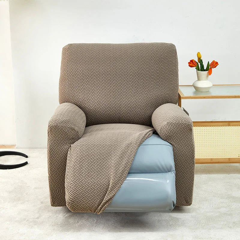 Recliner Cover - Interwoven Pattern - Brown - Adaptable & Expandable