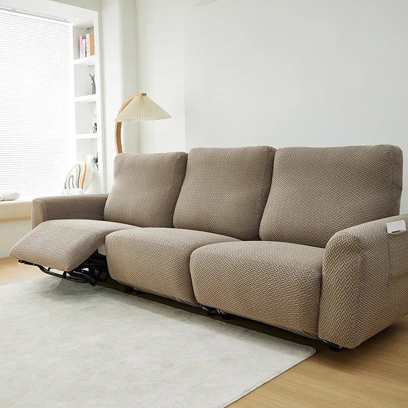 Recliner Cover - Interwoven Pattern - Brown - Adaptable & Expandable