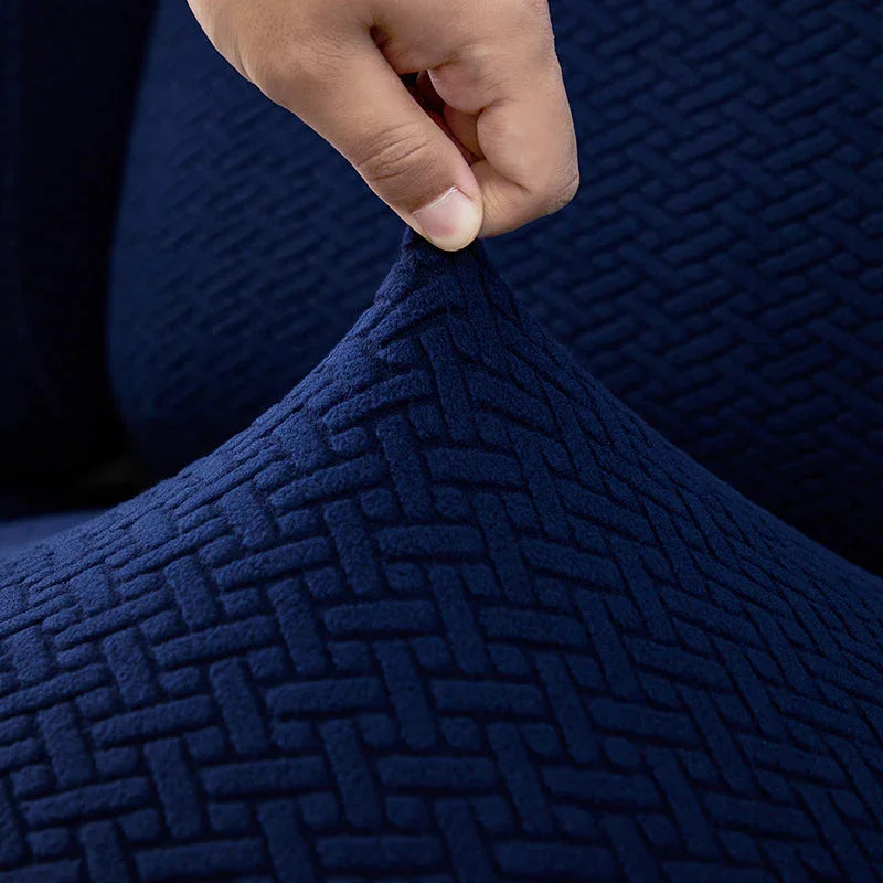 Recliner Cover - Interwoven Pattern - Dark Blue - Adaptable & Expandable