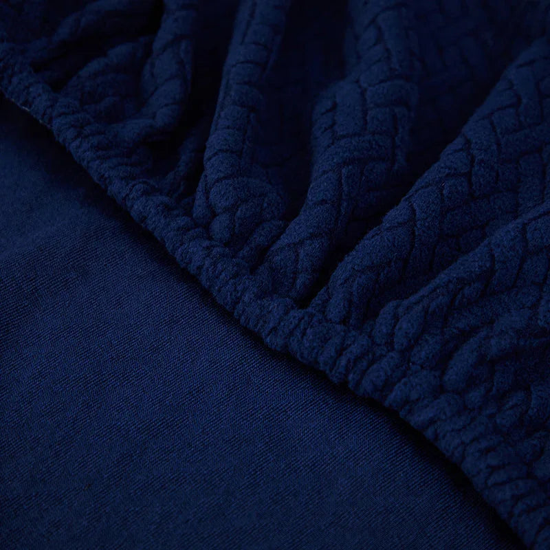 Recliner Cover - Interwoven Pattern - Dark Blue - Adaptable & Expandable