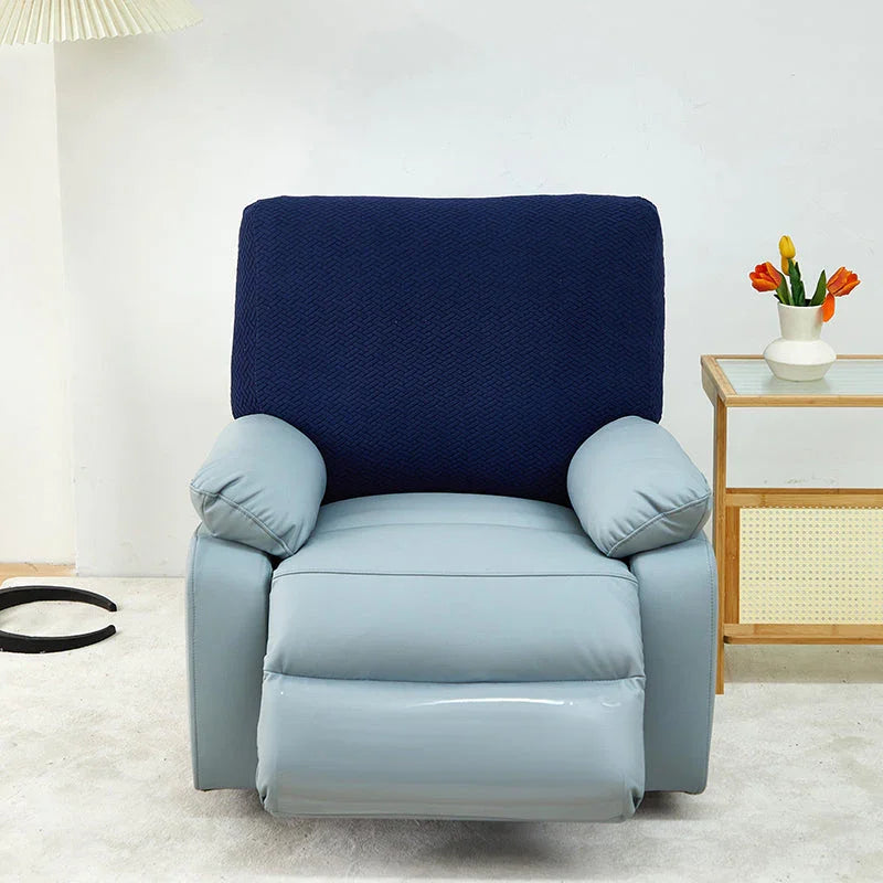 Recliner Cover - Interwoven Pattern - Dark Blue - Adaptable & Expandable