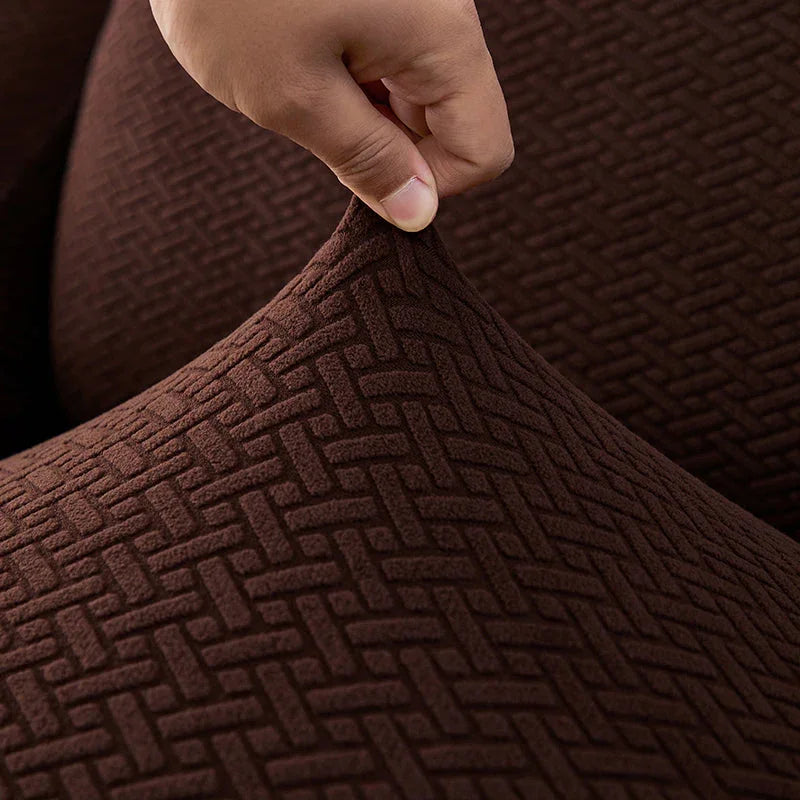 Recliner Cover - Interwoven Pattern - Dark Brown - Adaptable & Expandable