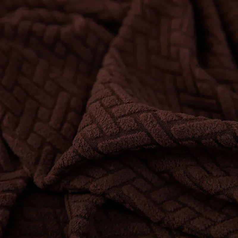 Recliner Cover - Interwoven Pattern - Dark Brown - Adaptable & Expandable