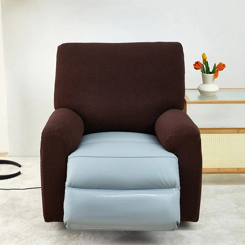Recliner Cover - Interwoven Pattern - Dark Brown - Adaptable & Expandable
