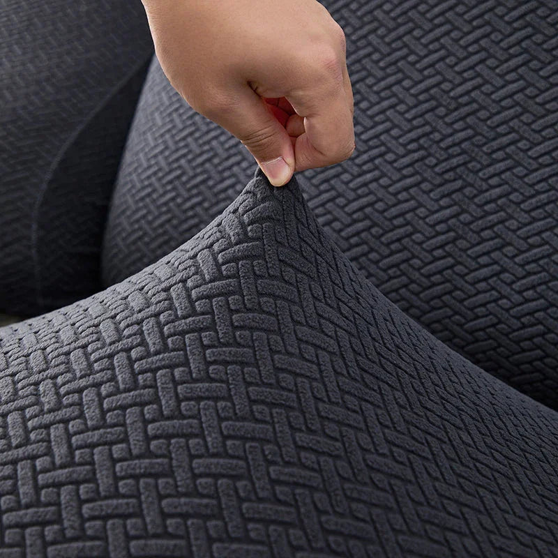 Recliner Cover - Interwoven Pattern - Dark Grey - Adaptable & Expandable