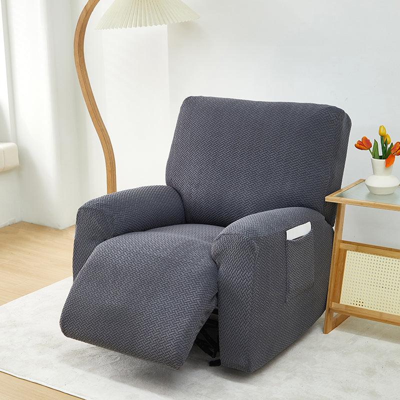 Recliner Cover - Interwoven Pattern - Dark Grey - Adaptable & Expandable