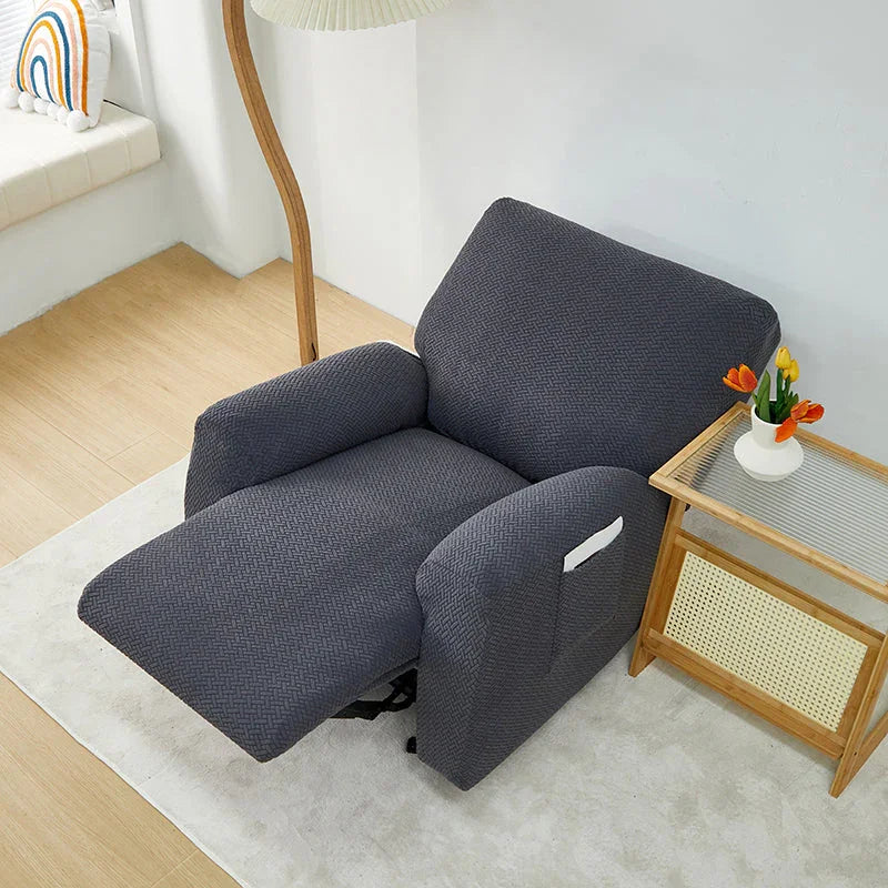 Recliner Cover - Interwoven Pattern - Dark Grey - Adaptable & Expandable