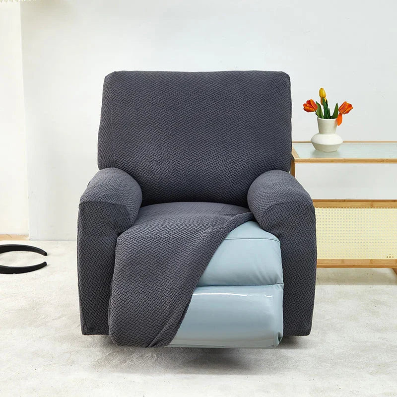 Recliner Cover - Interwoven Pattern - Dark Grey - Adaptable & Expandable