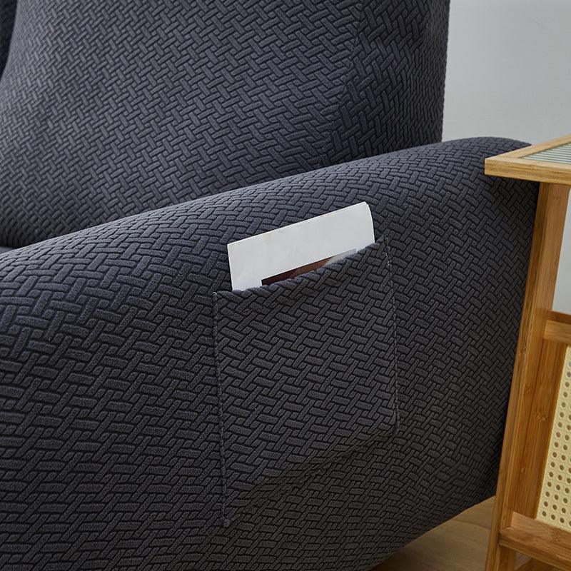 Recliner Cover - Interwoven Pattern - Dark Grey - Adaptable & Expandable