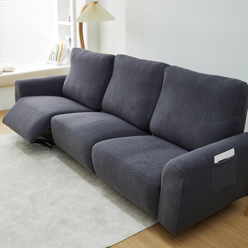 Recliner Cover - Interwoven Pattern - Dark Grey - Adaptable & Expandable
