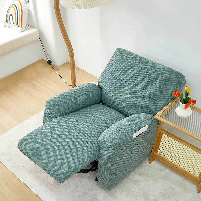 Recliner Cover - Interwoven Pattern - Dark Green - Adaptable & Expandable